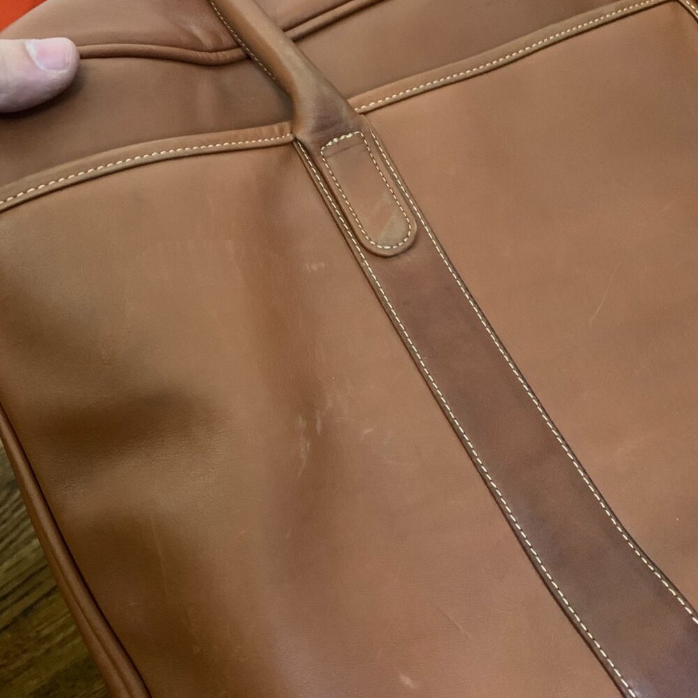 Vintage Coach Cognac Brown Leather Duffel‎ Travel Bag Weekender - Picture 11 of 11